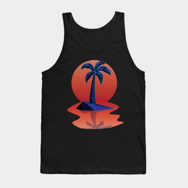 Synthwave Aesthetic Island Oasis Tank Top by Brobocop